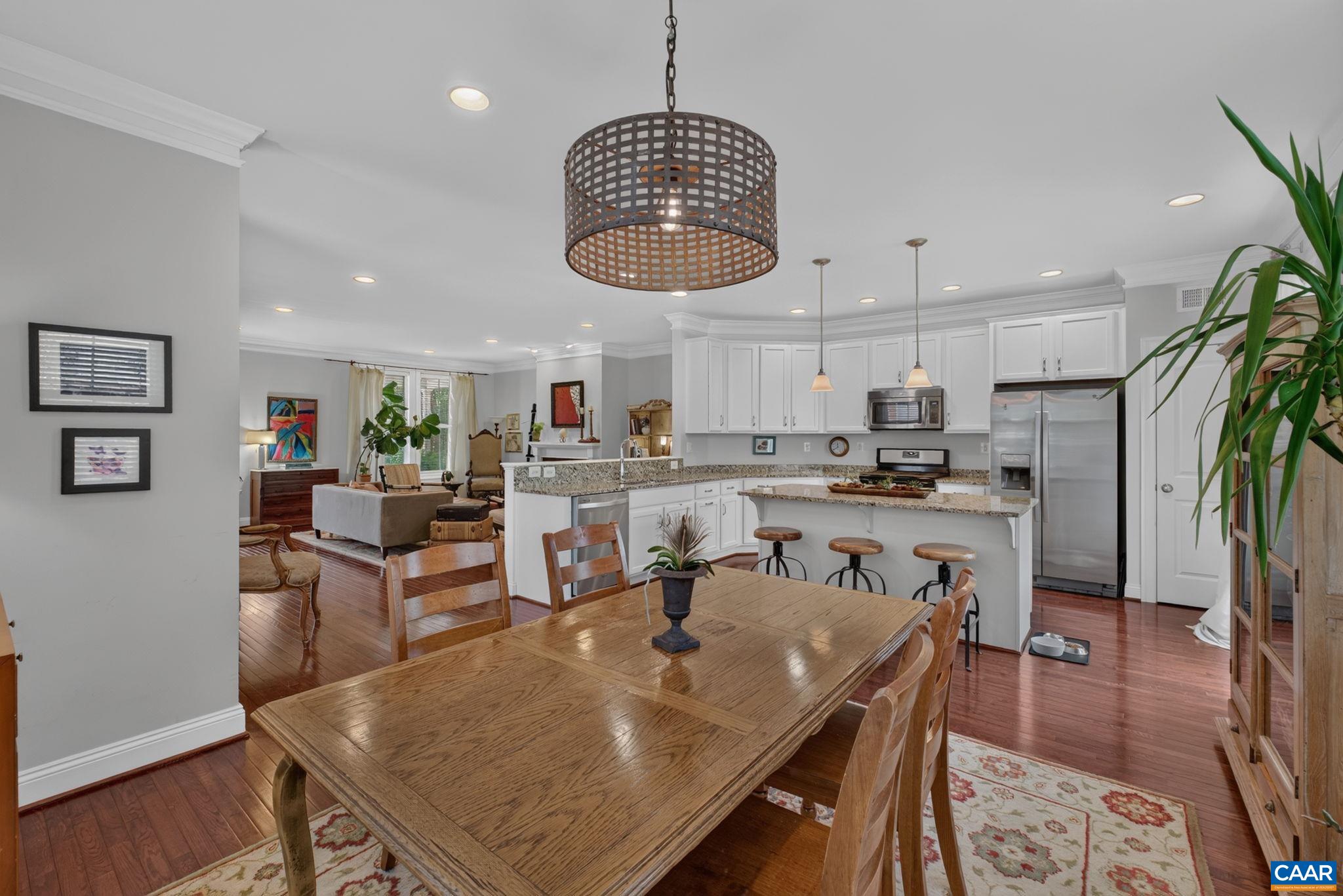 Dining area and kitchen. Dining area and kitchen.