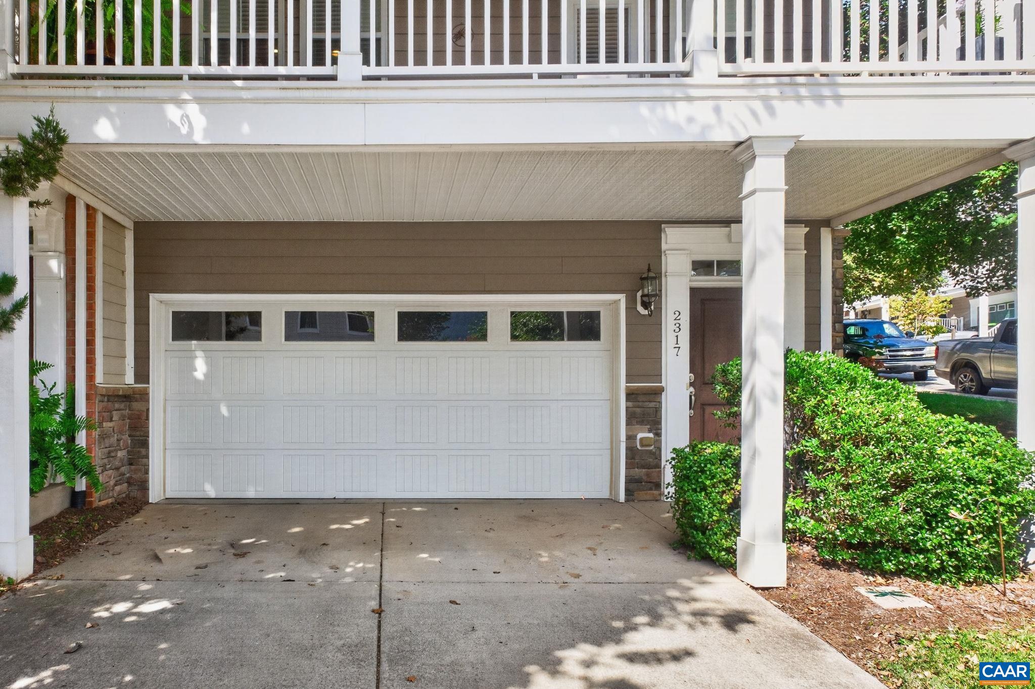 Two car garage. Two car garage.