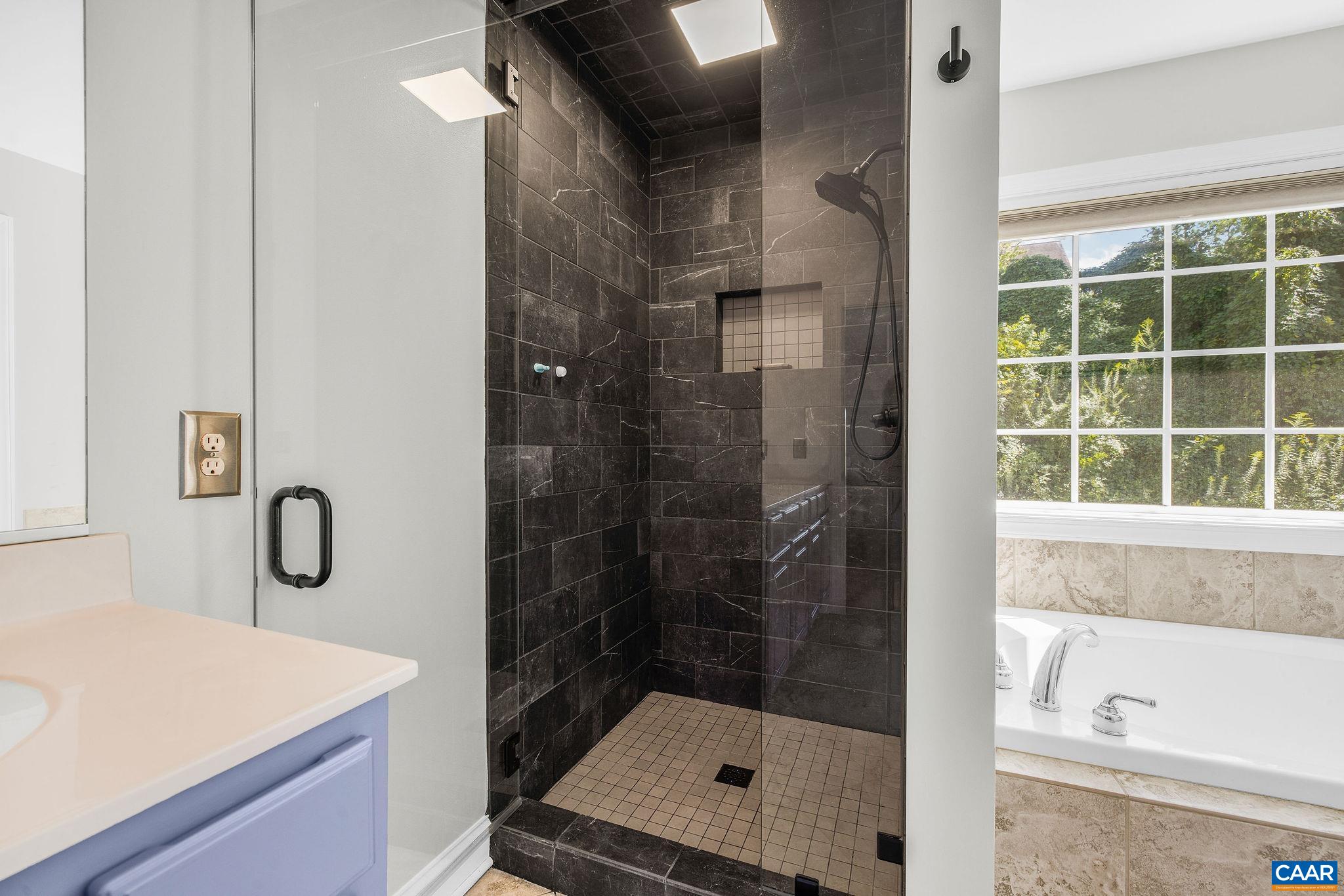 Walk-in shower and tub Walk-in shower and tub