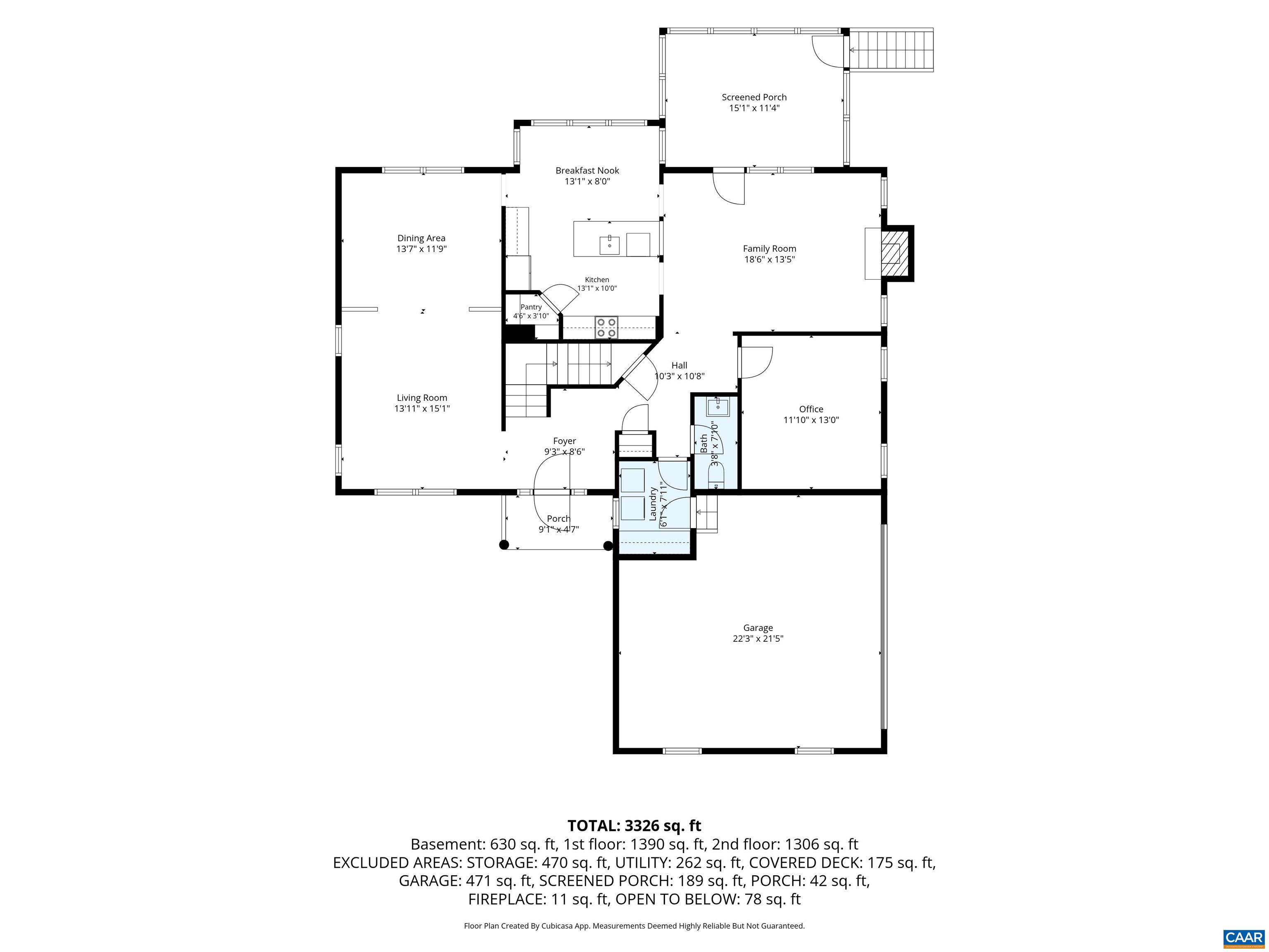 Main level floor plan.