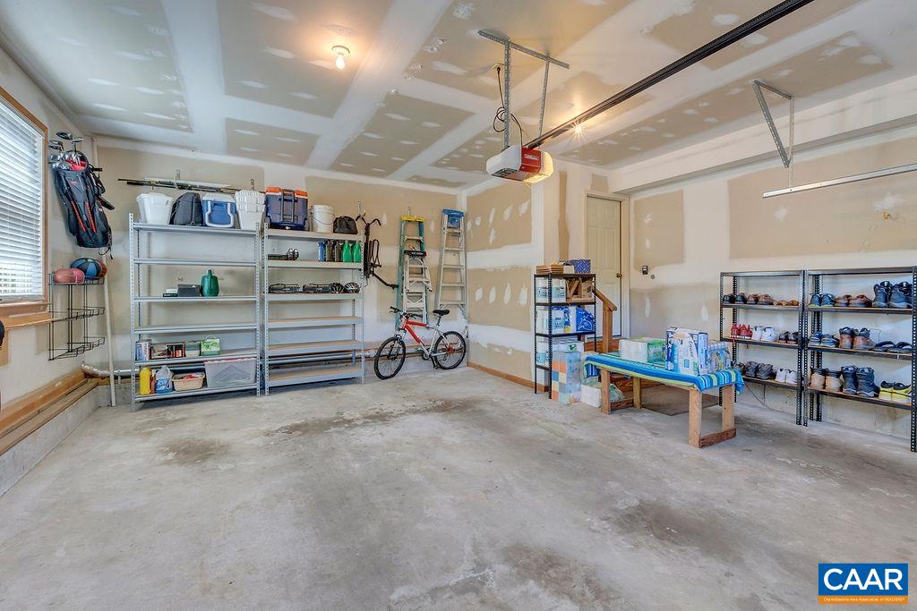 Large two car garage.