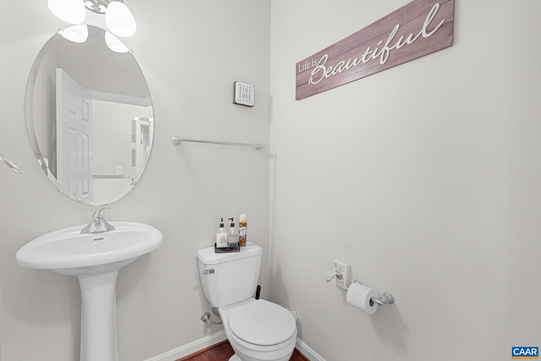 This main level 1/2 bath is great for day guests. This main level 1/2 bath is great for day guests.
