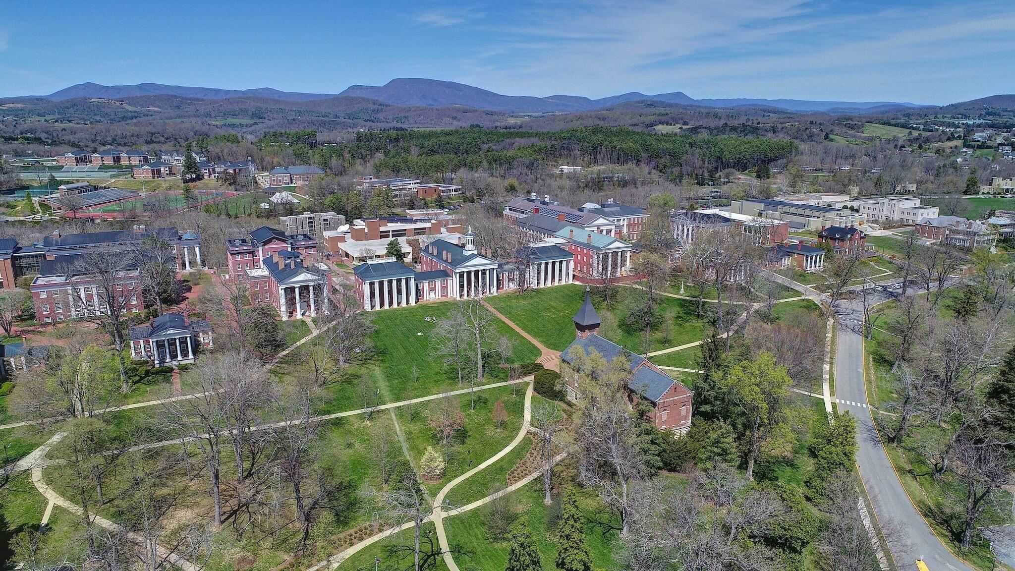 Washington and Lee University and Law School. Original building designed by Thomas Jefferson. Washington and Lee University and Law School. Original building designed by Thomas Jefferson.