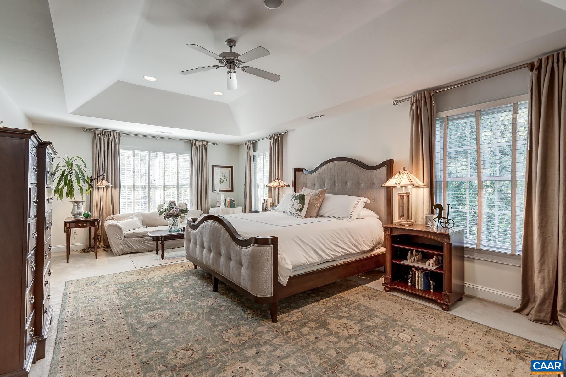 Primary suite features tray ceiling and huge walk-in closet. Primary suite features tray ceiling and huge walk-in closet.
