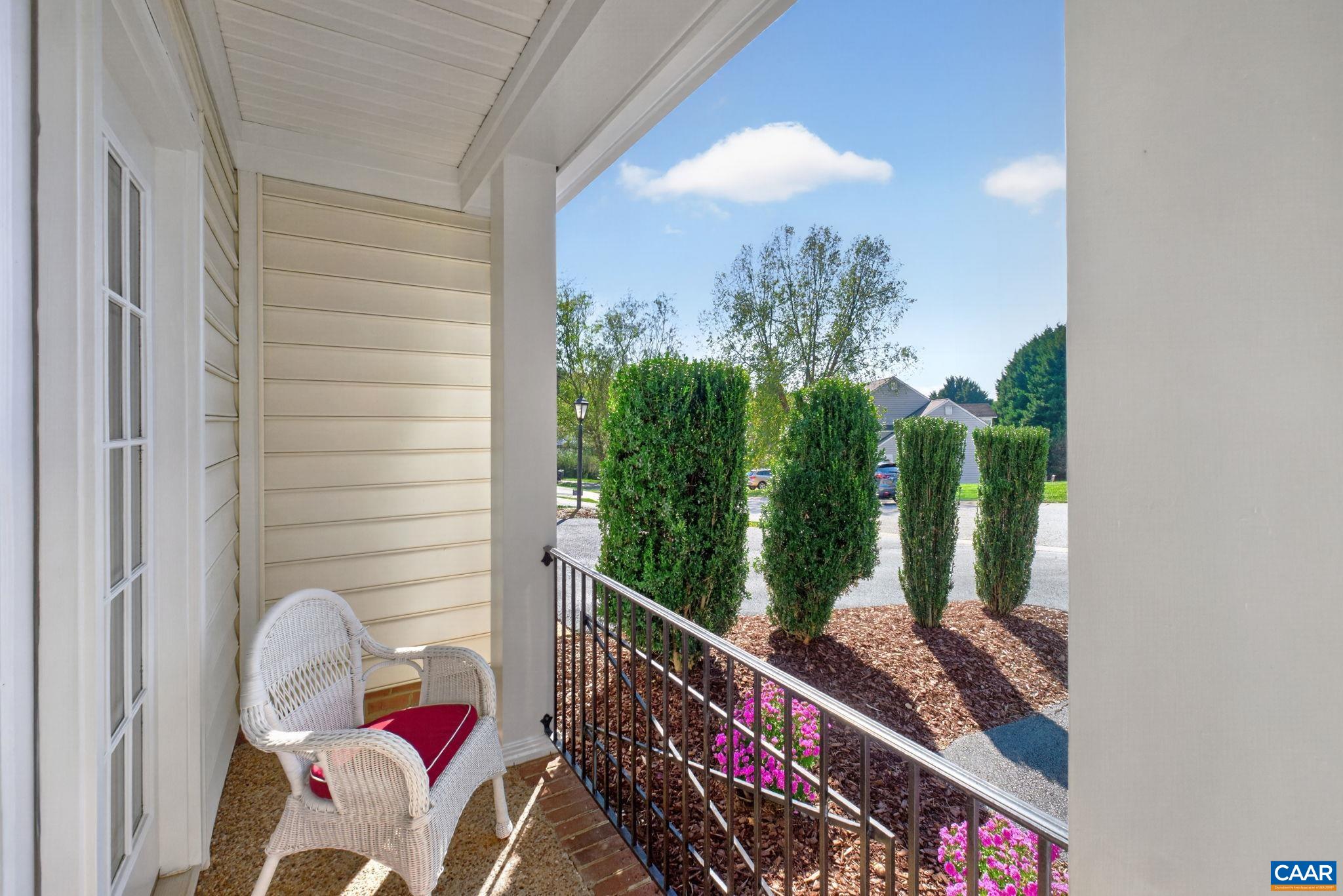 Great space to sit outside and take in the seasons! Fully enclosed with railing and mature bushes provide privacy. Great space to sit outside and take in the seasons! Fully enclosed with railing and mature bushes provide privacy.