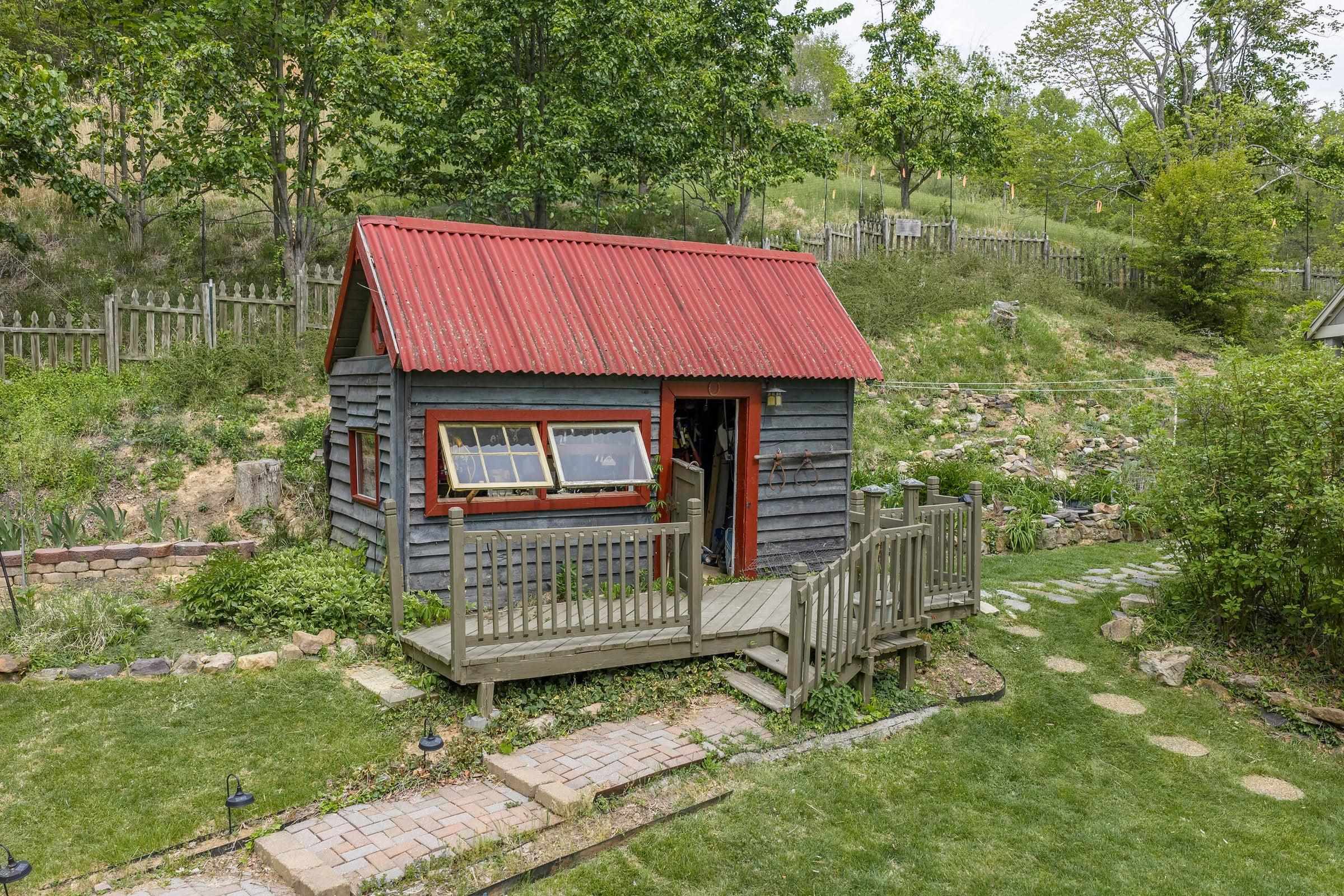 Cute as a button powered tool shed Cute as a button powered tool shed