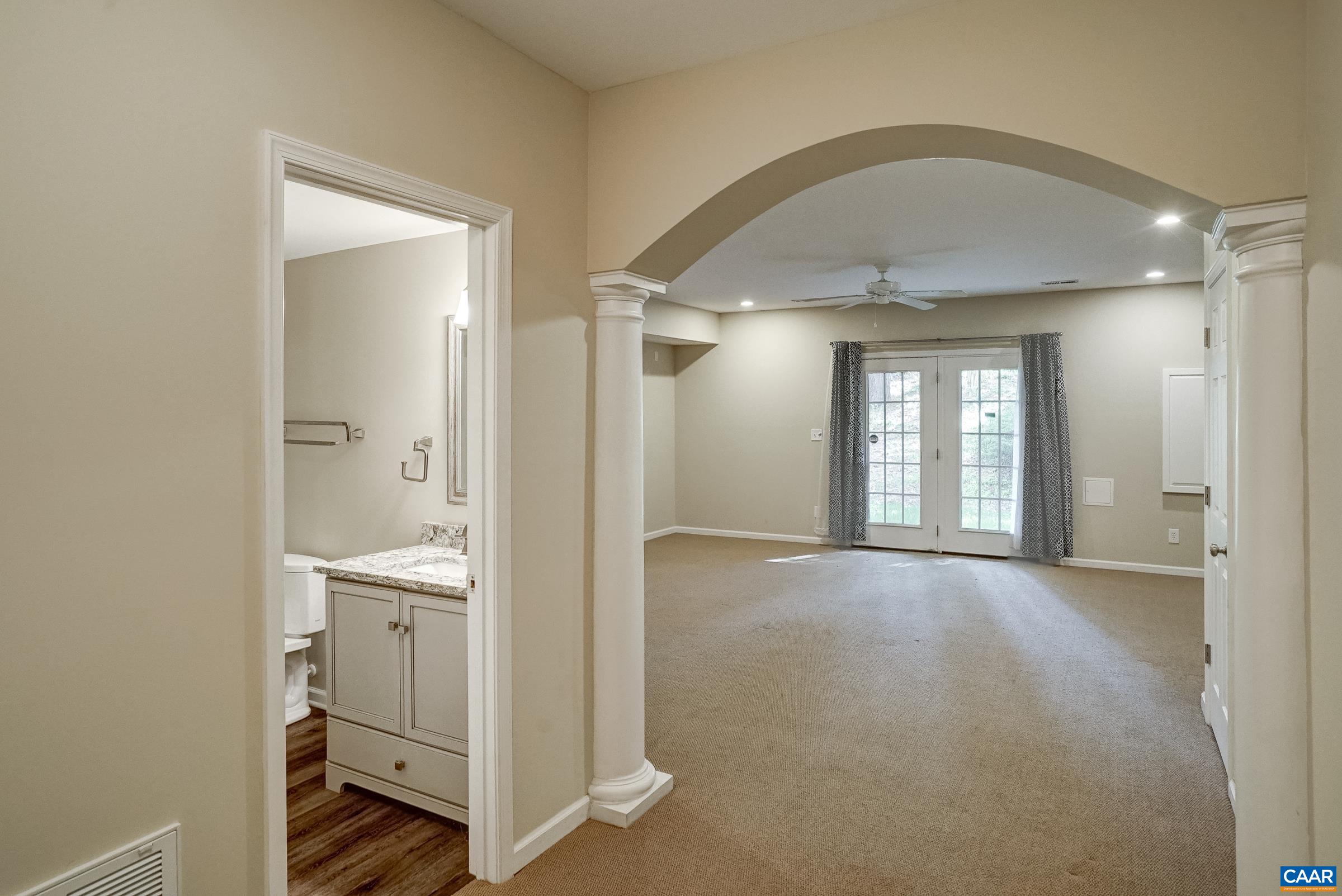 bsmt with huge rec room, full bath and storage