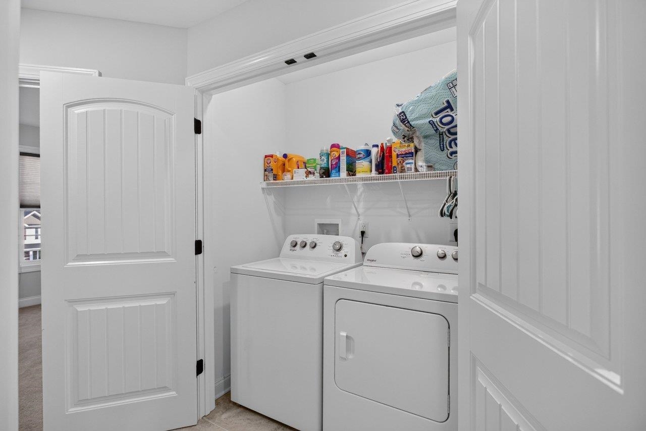 The second floor laundry closet is conveniently located near all the bedrooms, making laundry day a little easier.