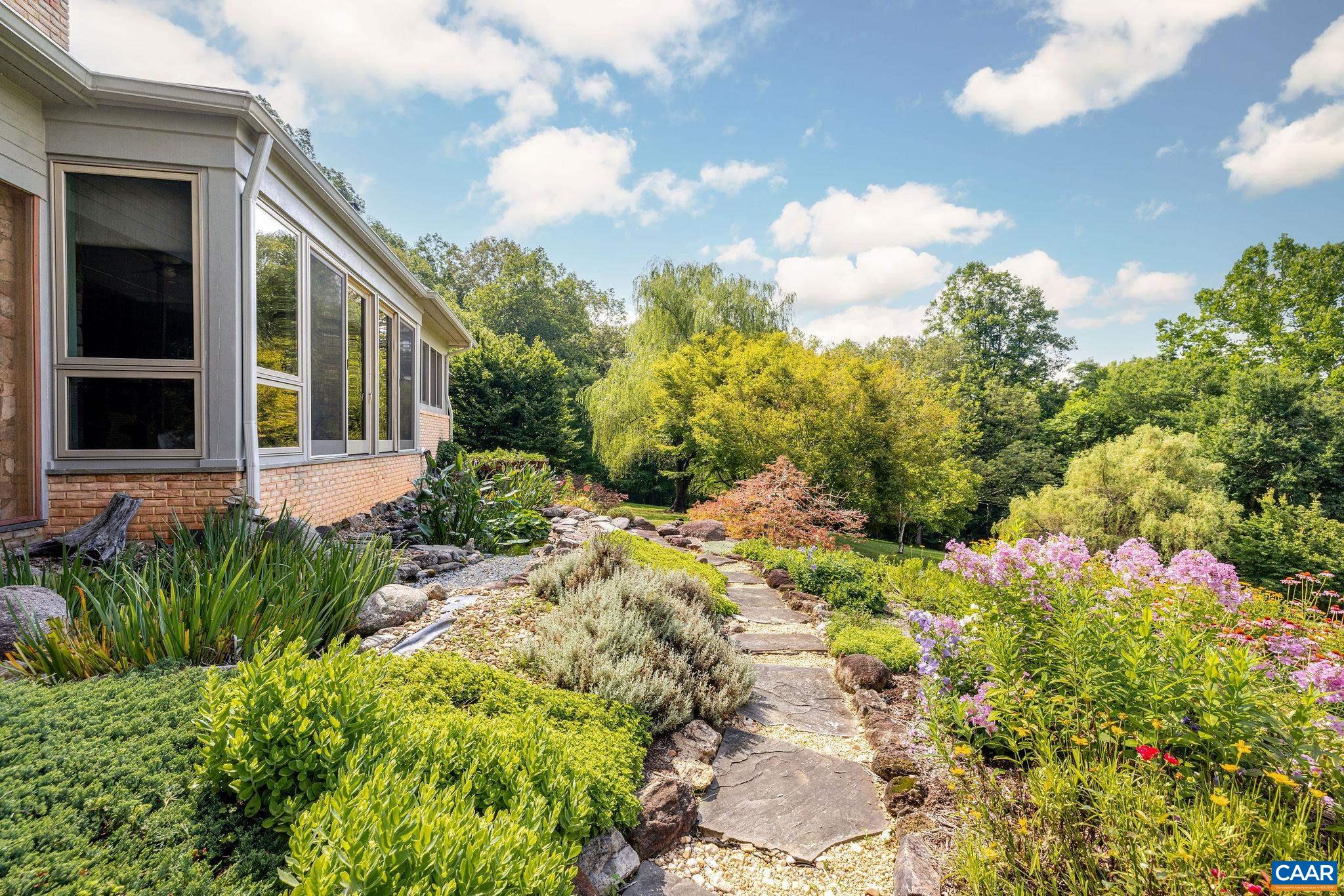 Over 100 perennial plants in the water garden