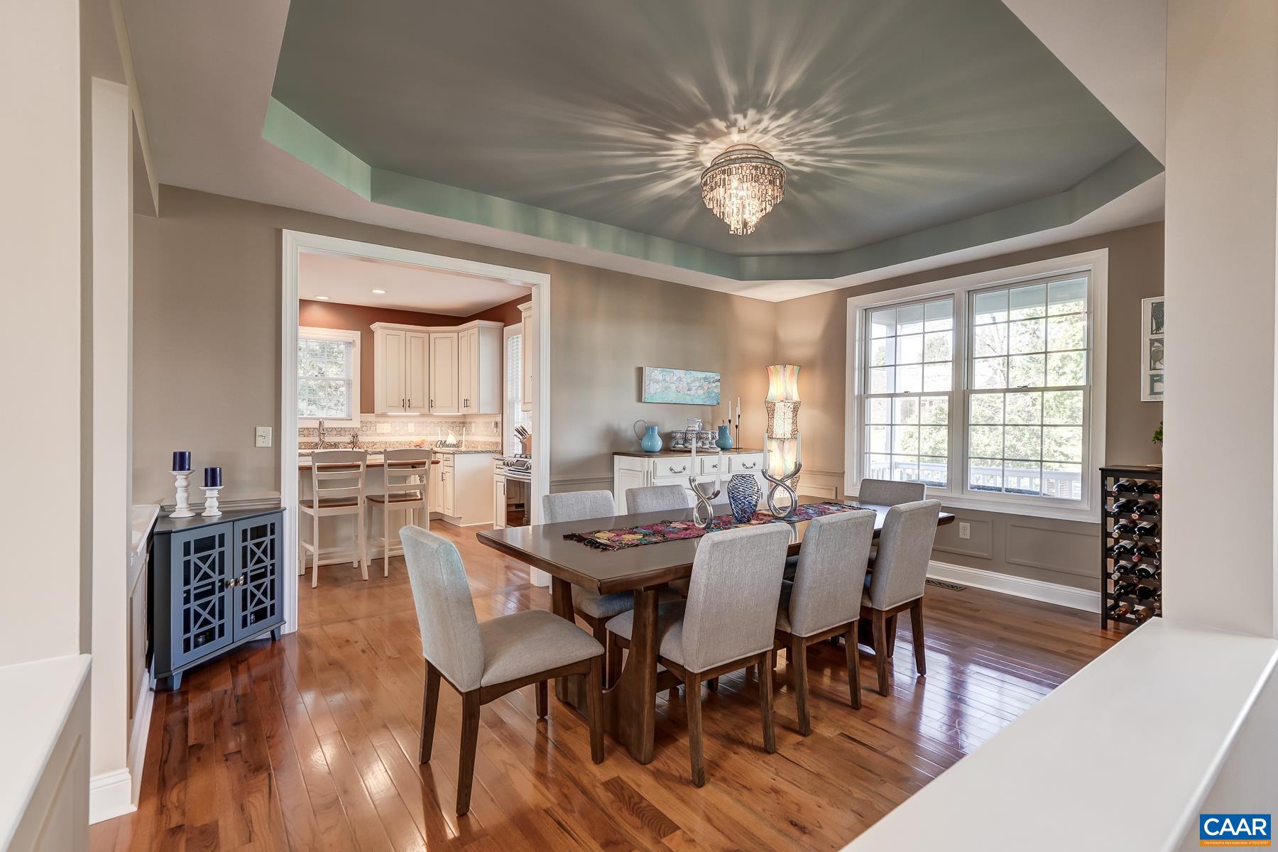Formal dining room with tray ceiling. Formal dining room with tray ceiling.